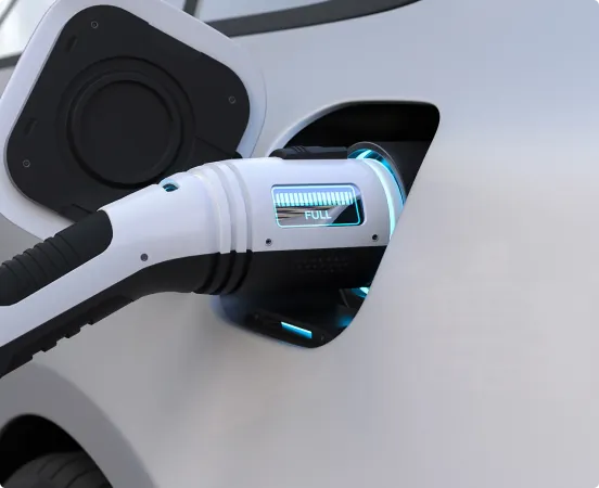 Detail of an electric car charging connector
